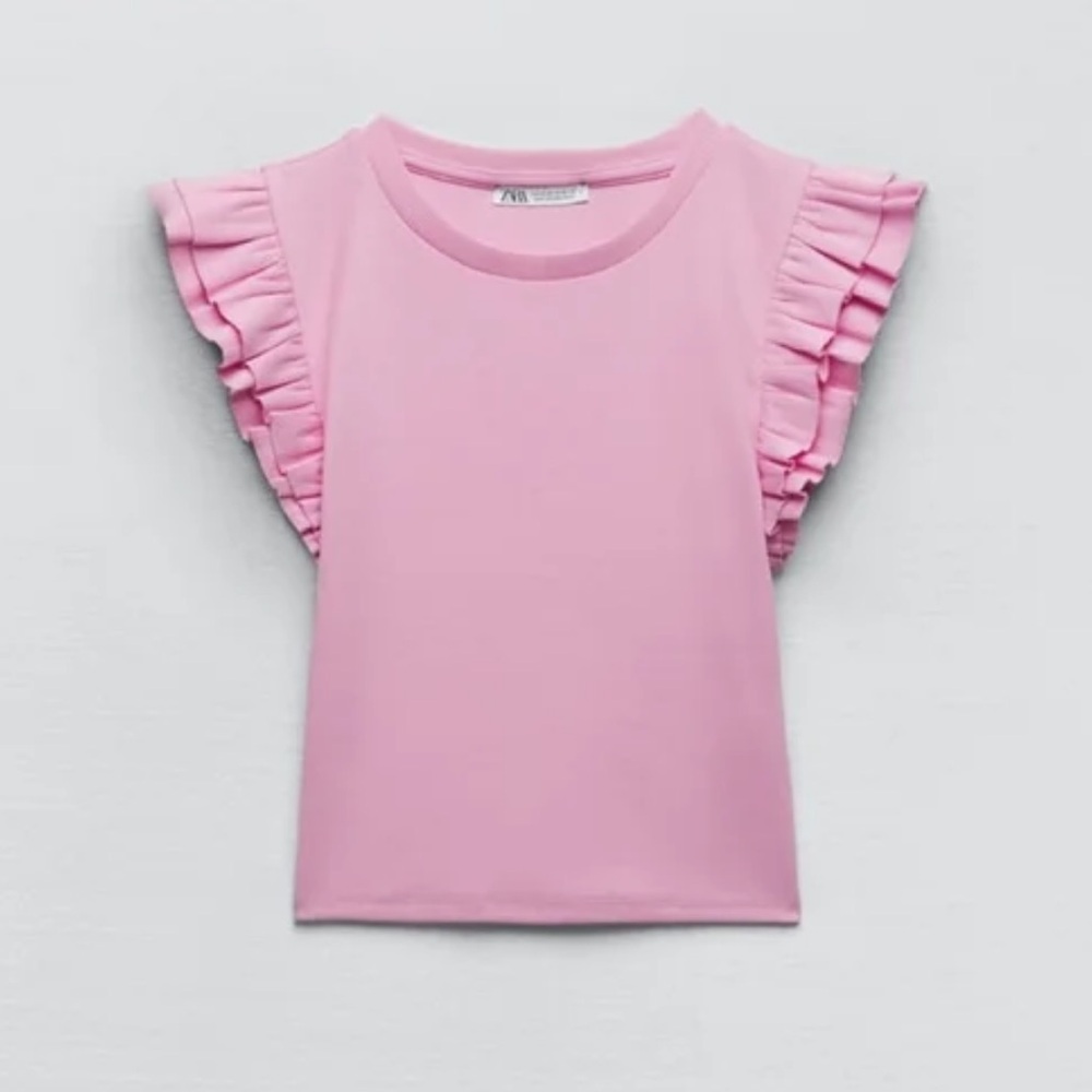 Zara Pink Ruffle Top